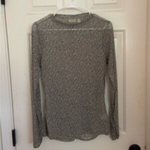 Zella sheer Gray Long Sleeve Women's Top
